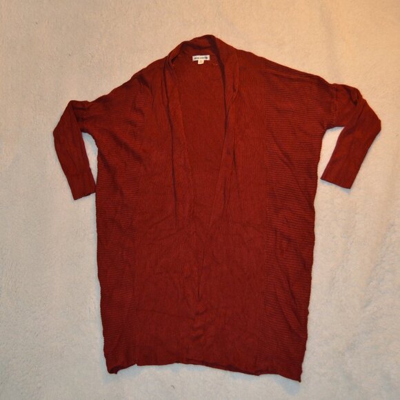 Zenana Outfitters rust red cardigan, longline open front knit sweater szM - Picture 2 of 14